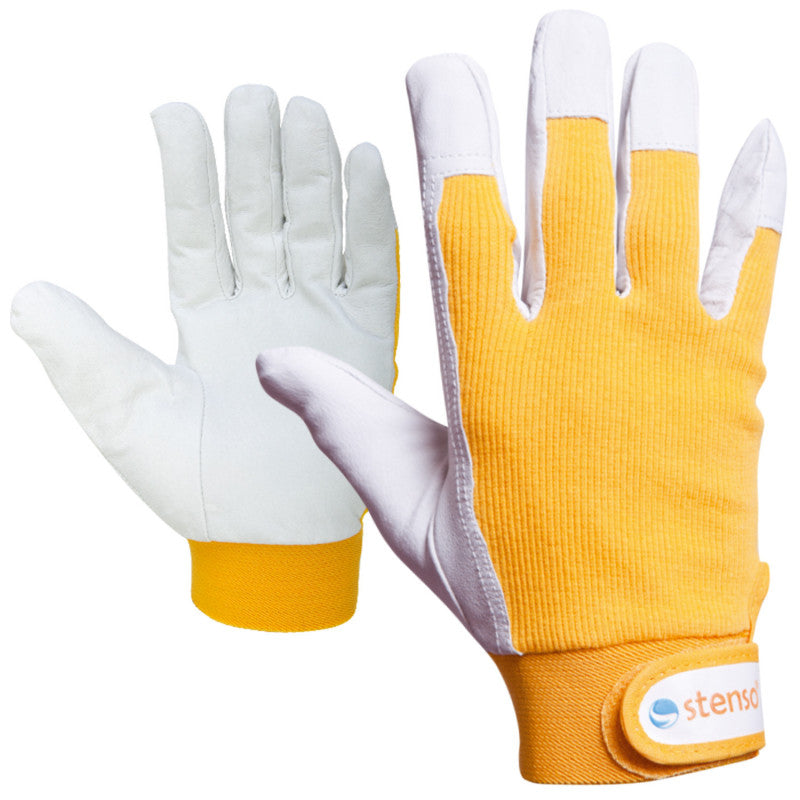 Ръкавици от кожа и плат GILT YELLOW