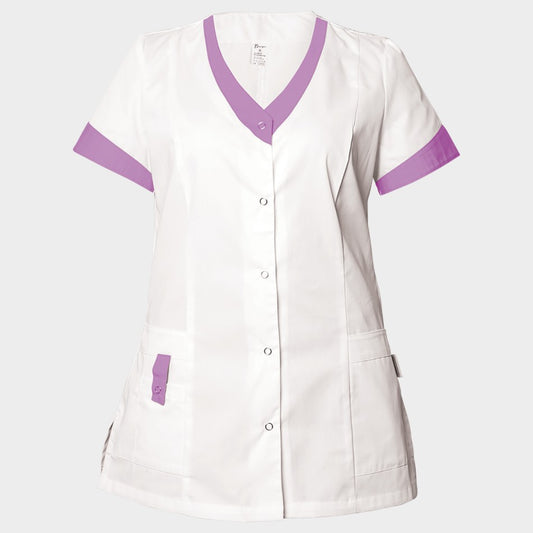 ALEGRA WHITE/PURPLE Women's medical tunic 1