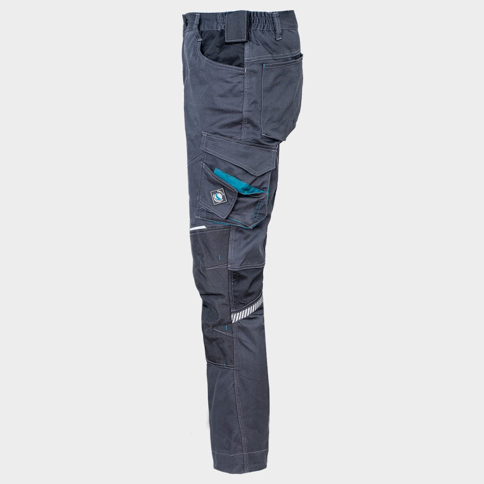 REVOLT 4STRETCH GREY/BLACK/PETROL Работен панталон