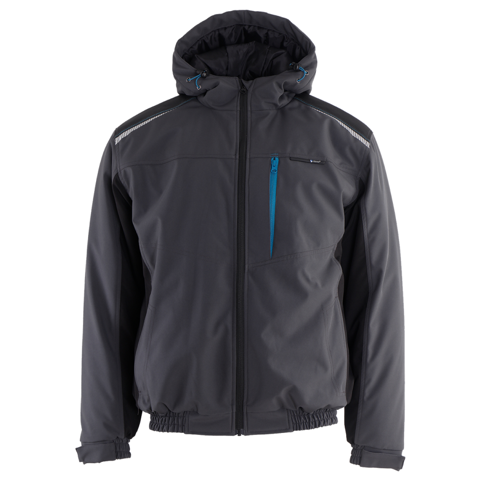 Work jacket REVOLT SOFTSHELL WINTER GRAY/BLACK